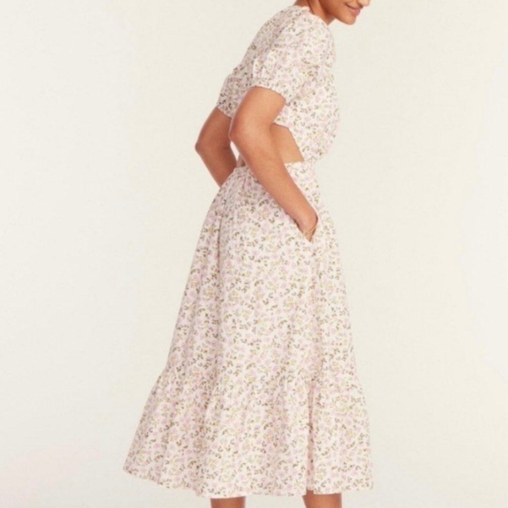 J. Crew Floral Eden Poplin Side Cutout Meadow Floral Dress 24 NWT 2022